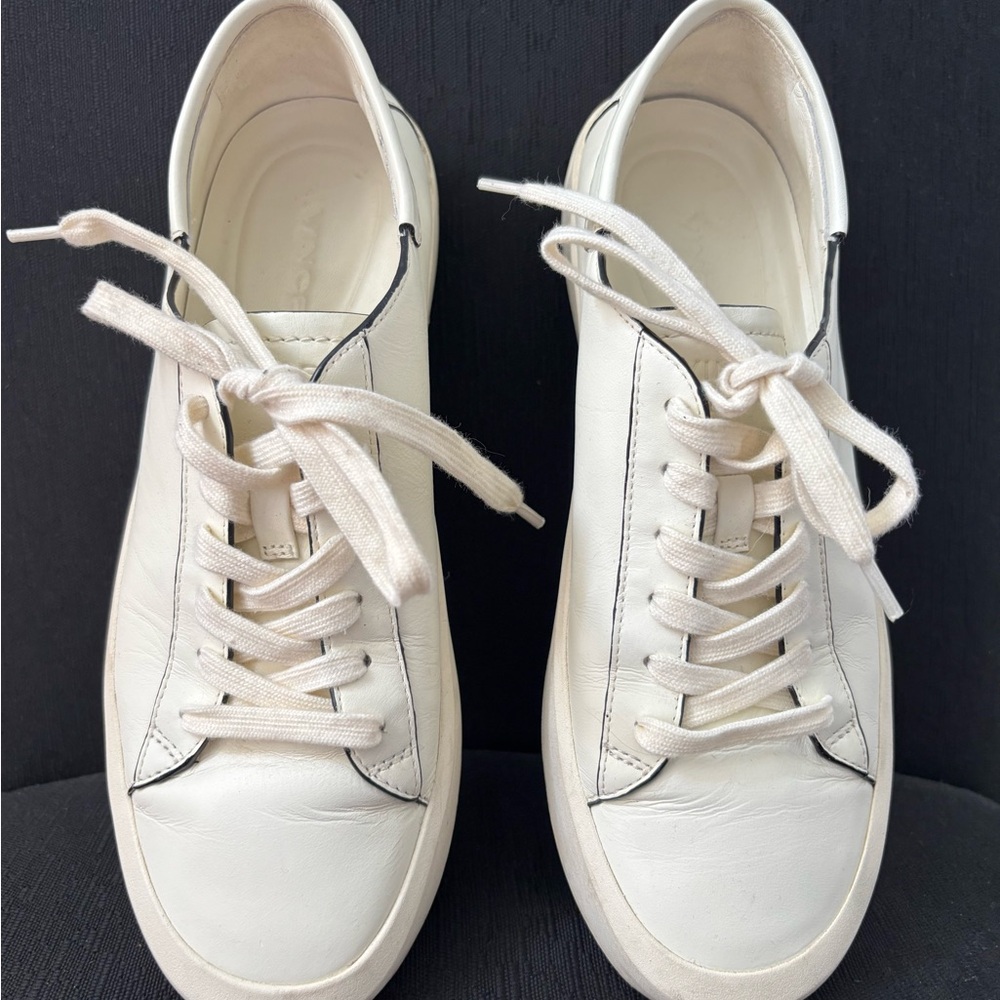 Vince White Leather Sneakers